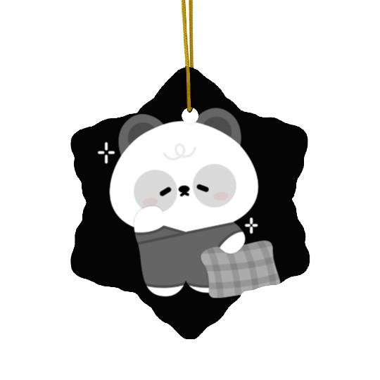 Sleepy Panda Ceramic Ornaments