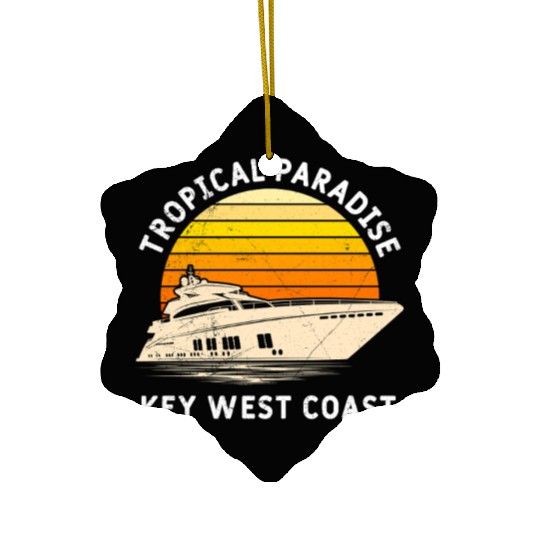 Florida TROPICAL PARADISE KEY-WEST COAST Ceramic Ornaments
