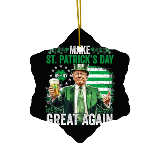 Make St Patricks Day Great Again Funny Trump Ceramic Ornaments