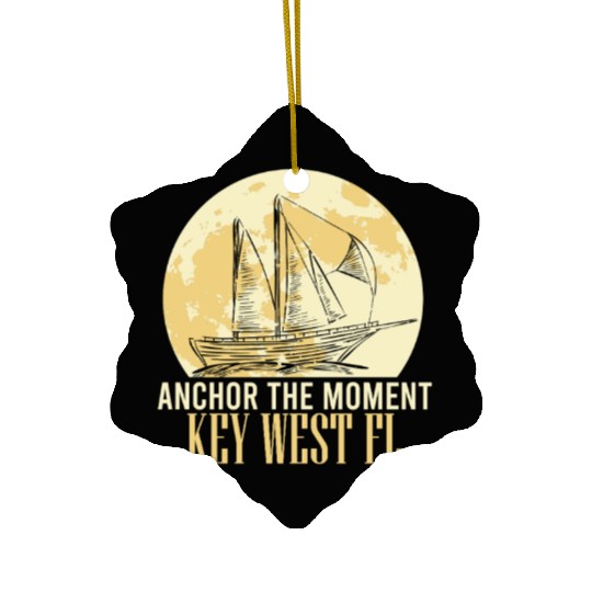 Florida ANCHOR THE MOMENT KEY-WEST, FL Ceramic Ornaments