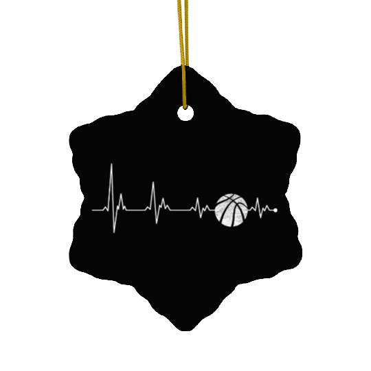 Heartbeat basketball Ceramic Ornaments