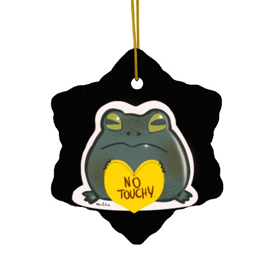NO Touchy! Grumpy toad. Ceramic Ornaments