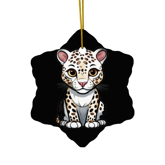 Cute Cartoon Leopard Cub Ceramic Ornaments