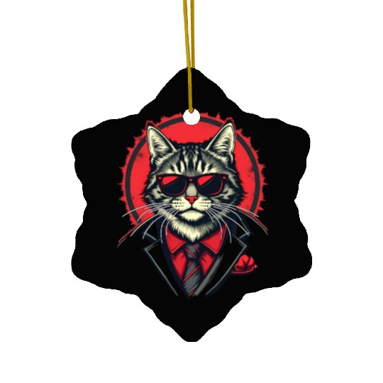 Gangster Cat Crew Design Ceramic Ornaments