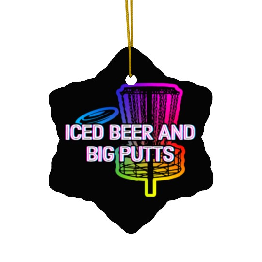 Iced Beer and Big Putts Disc Golf Beer Lover Ceramic Ornaments