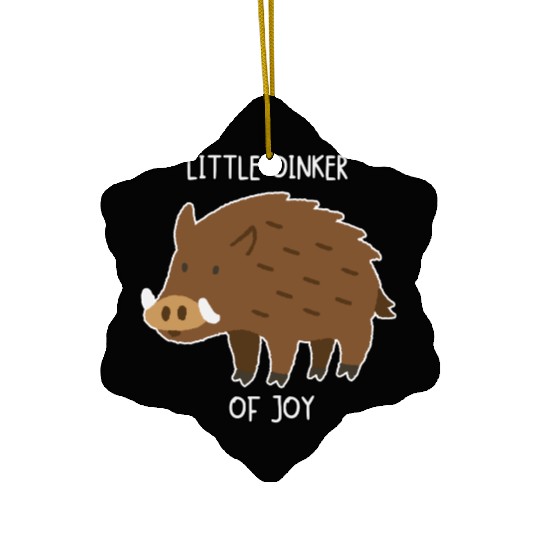 Little Oinker Of Joy Fluffy Piglet Ceramic Ornaments