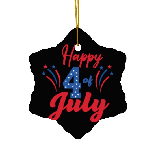 Happy 4th Of July Ceramic Ornaments