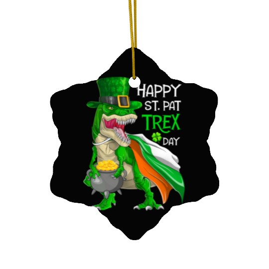 Dinosaur St Patricks Day Happy St Pat Trex T rex Ceramic Ornaments