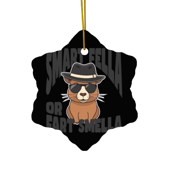 Smart Fella or Fart Smella – Capybara Knows Best Ceramic Ornaments