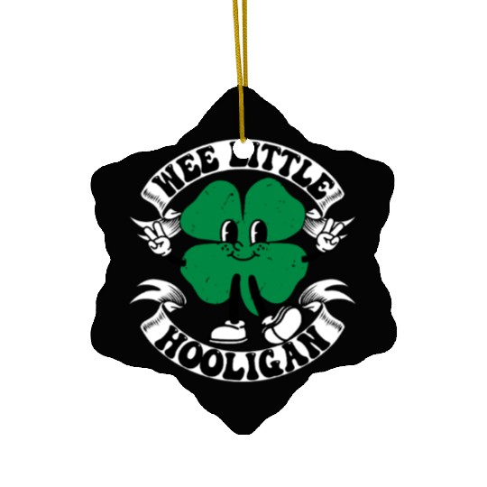 Wee Little Hooligan Cute St. Patrick's Day Irish Ceramic Ornaments