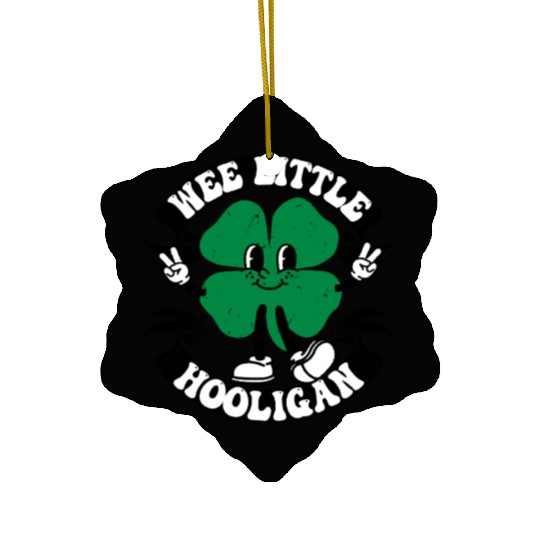Wee Little Hooligan Cute St. Patrick's Day Irish Ceramic Ornaments