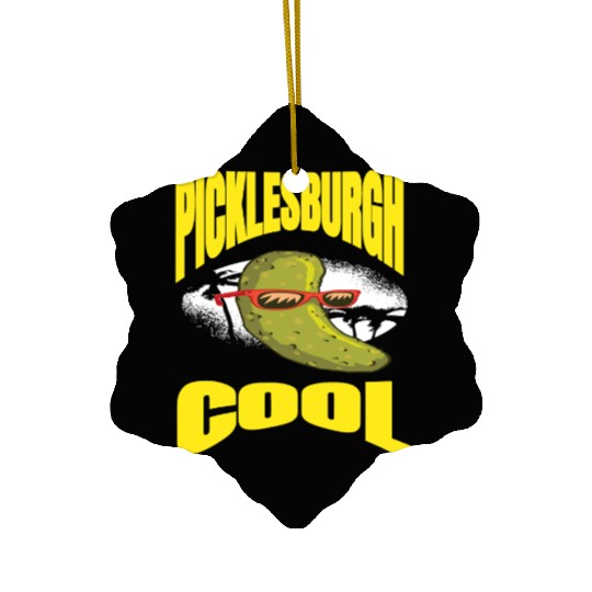 Pittsburgh Humor Picklesburgh Cool Relaxing Pickle Ceramic Ornaments