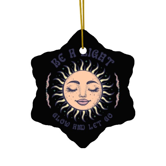 Boho Sun Bohemian Spirituality Sun Face Ceramic Ornaments