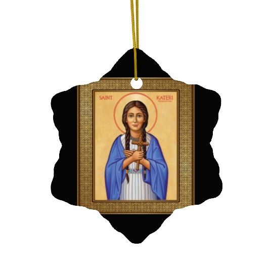 St Kateri Tekakwitha Lily of the Mohawks Catholic Ceramic Ornaments