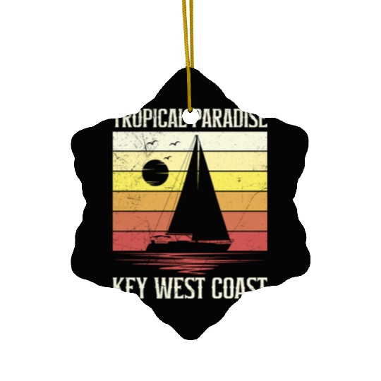 Florida TROPICAL PARADISE KEY-WEST COAST Ceramic Ornaments