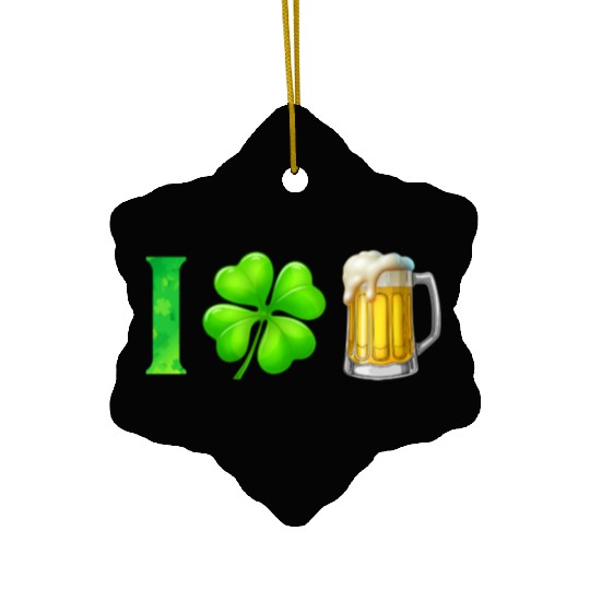 I Shamrock Beer Funny St Patrick's Day I Love Beer Ceramic Ornaments