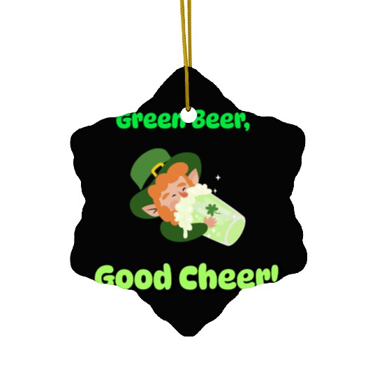 Green Beer Good Cheer Ceramic Ornaments