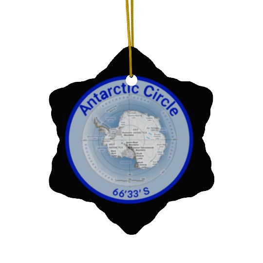 Antartic circle map with Latitude Ceramic Ornaments