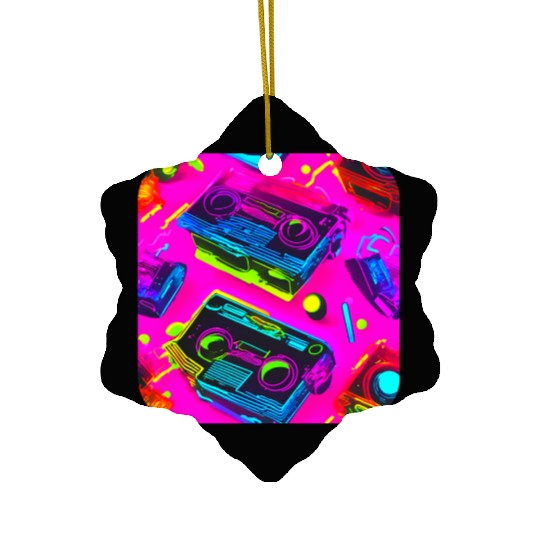 80s lifestyle oldschool pop Ceramic Ornaments