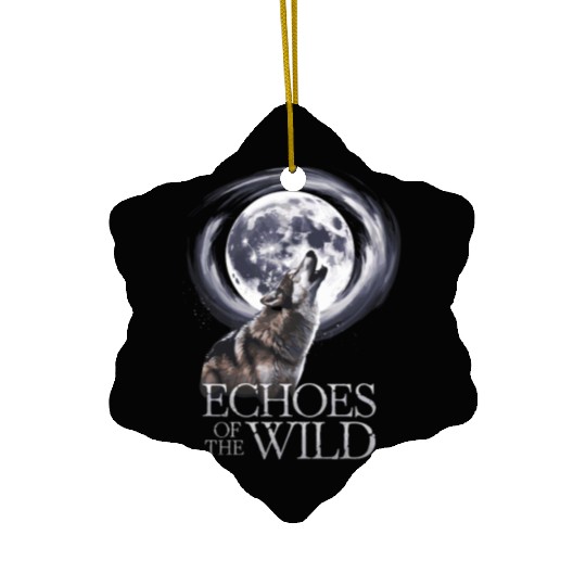 Echoes Of The Wild Howling Wolf Moon Art Ceramic Ornaments
