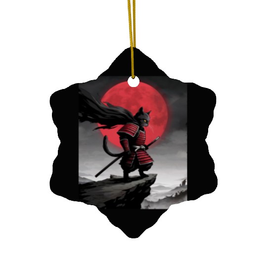 Japanese Cat Samurai Cat Ceramic Ornaments
