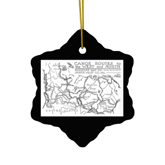 Fur Trade Canoe Routes Ceramic Ornaments