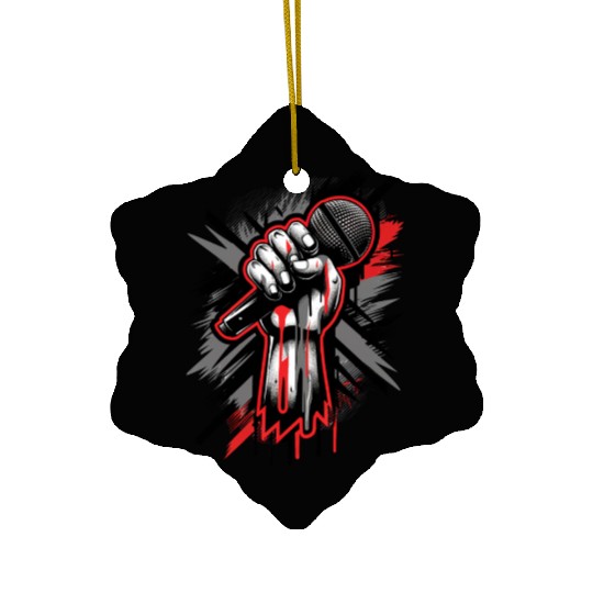 Vintage Hip Hop Rapper Inspired Microphone Art Ceramic Ornaments