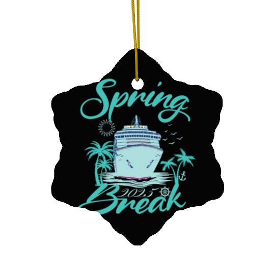 Spring Break 2025 Cruise Ship Retro Design Ceramic Ornaments