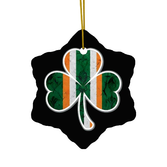Vintage Irish Flag Shamrock Ceramic Ornaments