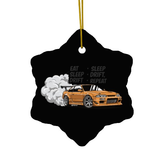 Eat Sleep Drift Repeat Ceramic Ornaments – Neon JDM Car Raci
