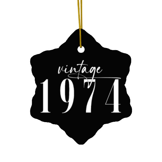 Vintage 1974 Elegant Minimalist Birthday Ceramic Ornaments