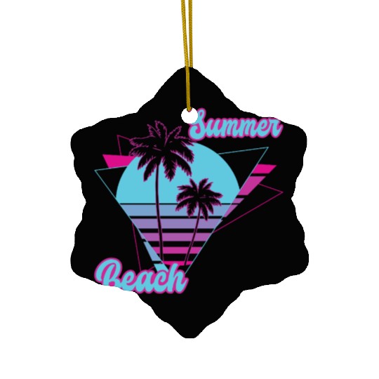 Summer Palm Tree Beach Ceramic Ornaments