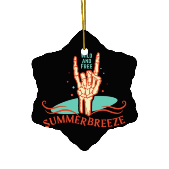 Wild And Free Summer Breeze Skeleton Hand Ceramic Ornaments