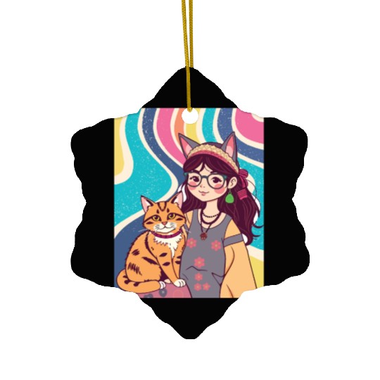 CAT MOM Ceramic Ornaments