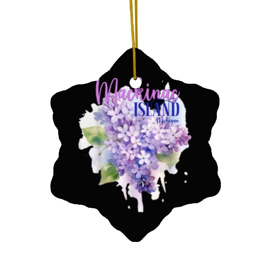 Mackinac Island Michigan Lilacs Lilac Festival Sta Ceramic Ornaments