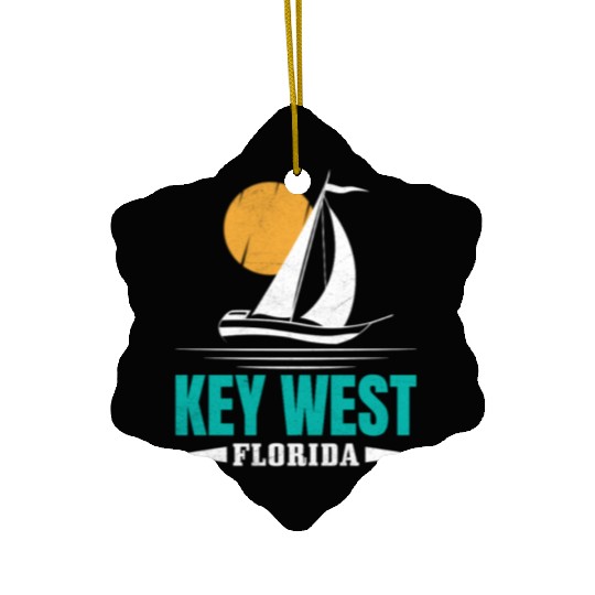KEY-WEST FLORDIA Sailing West Keys Sailing Outfit Ceramic Ornaments