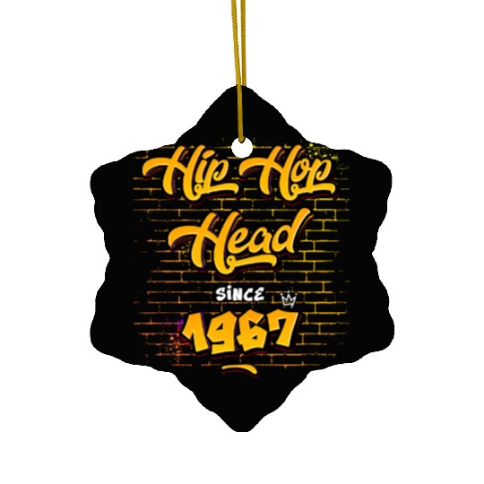 Hip-Hop Head Since 1967 - 58 Years of Rap & Rhymes Ceramic Ornaments