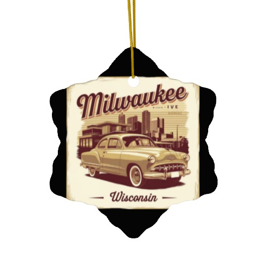 Milwaukee Souvenir and Travel Gift Idea Ceramic Ornaments