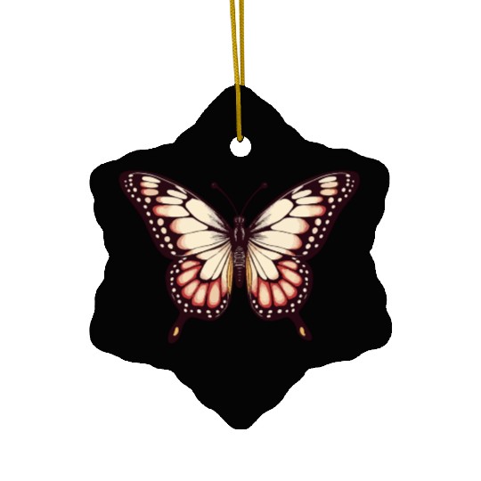 Vibrant Monarch Butterfly Ceramic Ornaments
