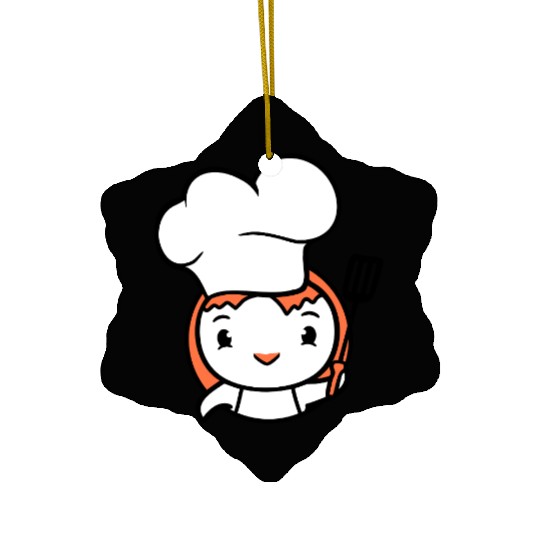 Bird Chef Cap Duck Delicious Hungry Eat Sweet Cute Ceramic Ornaments