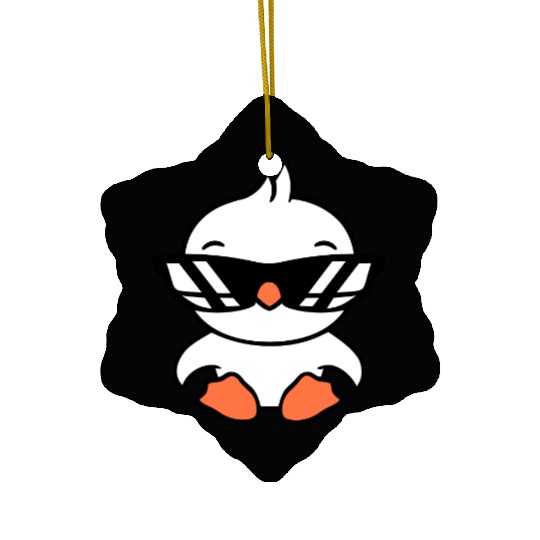 Bird Sunglasses Cool Black Glasses Coolness Duck Ceramic Ornaments