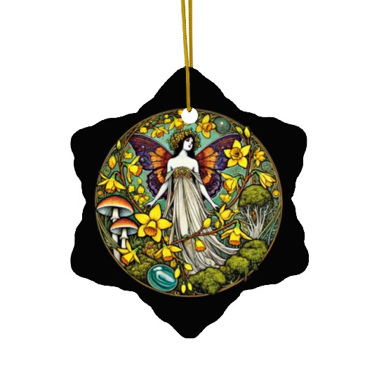 Vintage Spring Nature Fairy Ceramic Ornaments