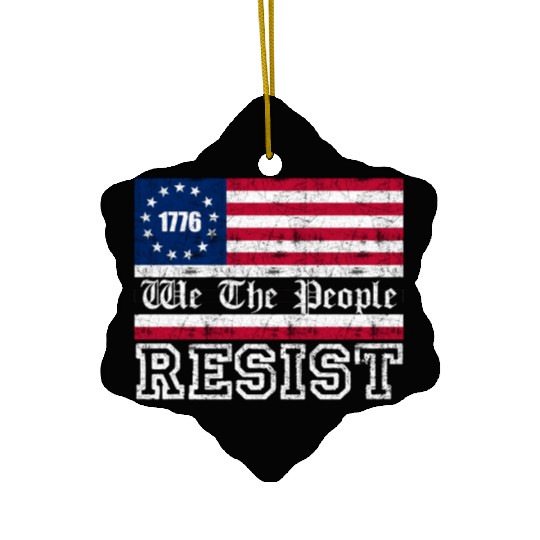 1776 Resist Trump Protest Anti Political US Fla Ceramic Ornaments