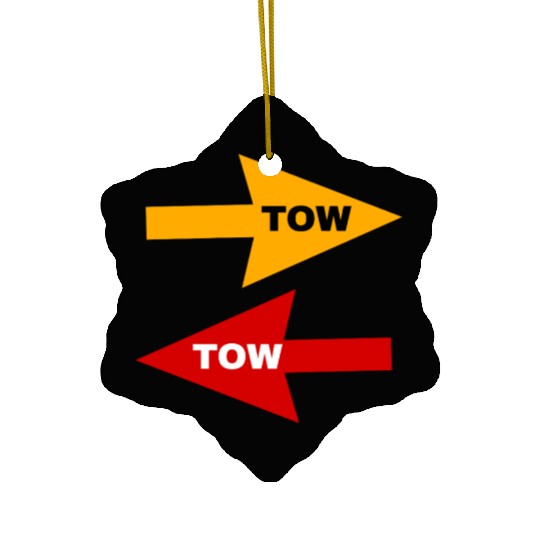 tow arrow stickers red yellow to vehicles racecar Ceramic Ornaments