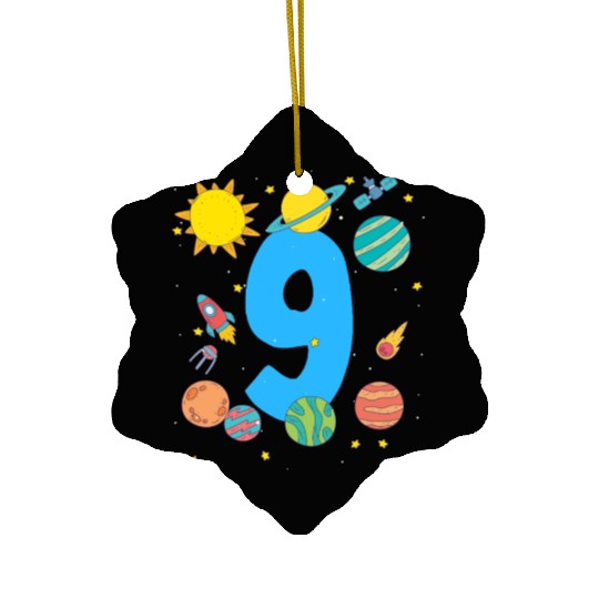 Space Adventure Number Nine Fun Ceramic Ornaments