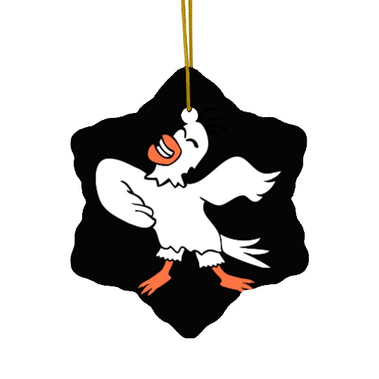 Seagull bird dances happily celebrates cheerful Ceramic Ornaments