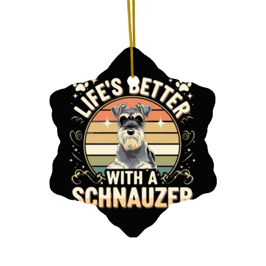 Life's Better With A Schnauzer Retro Dog Lover Ceramic Ornaments