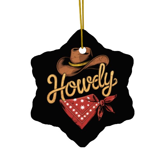 Howdy Cowboy Rodeo Ceramic Ornaments