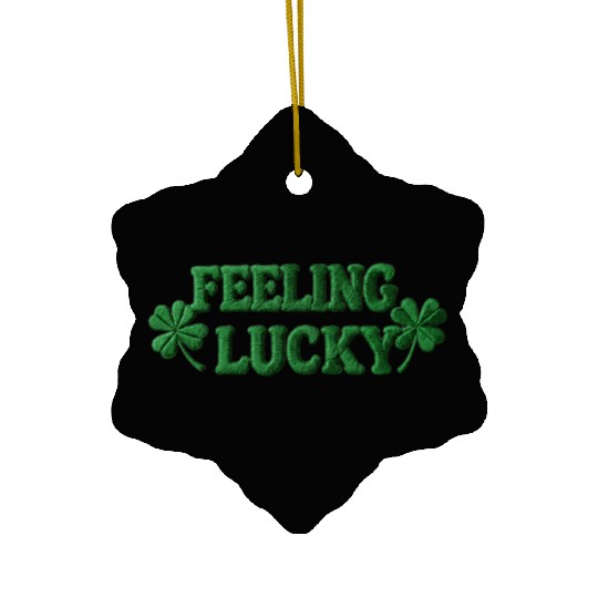 Feeling Lucky Shamrocks Clover Ceramic Ornaments