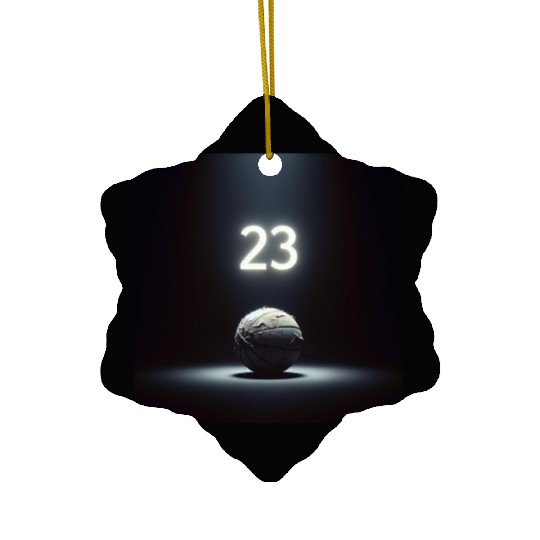 Iconic 23 - Basketball Spotlight Ceramic Ornaments